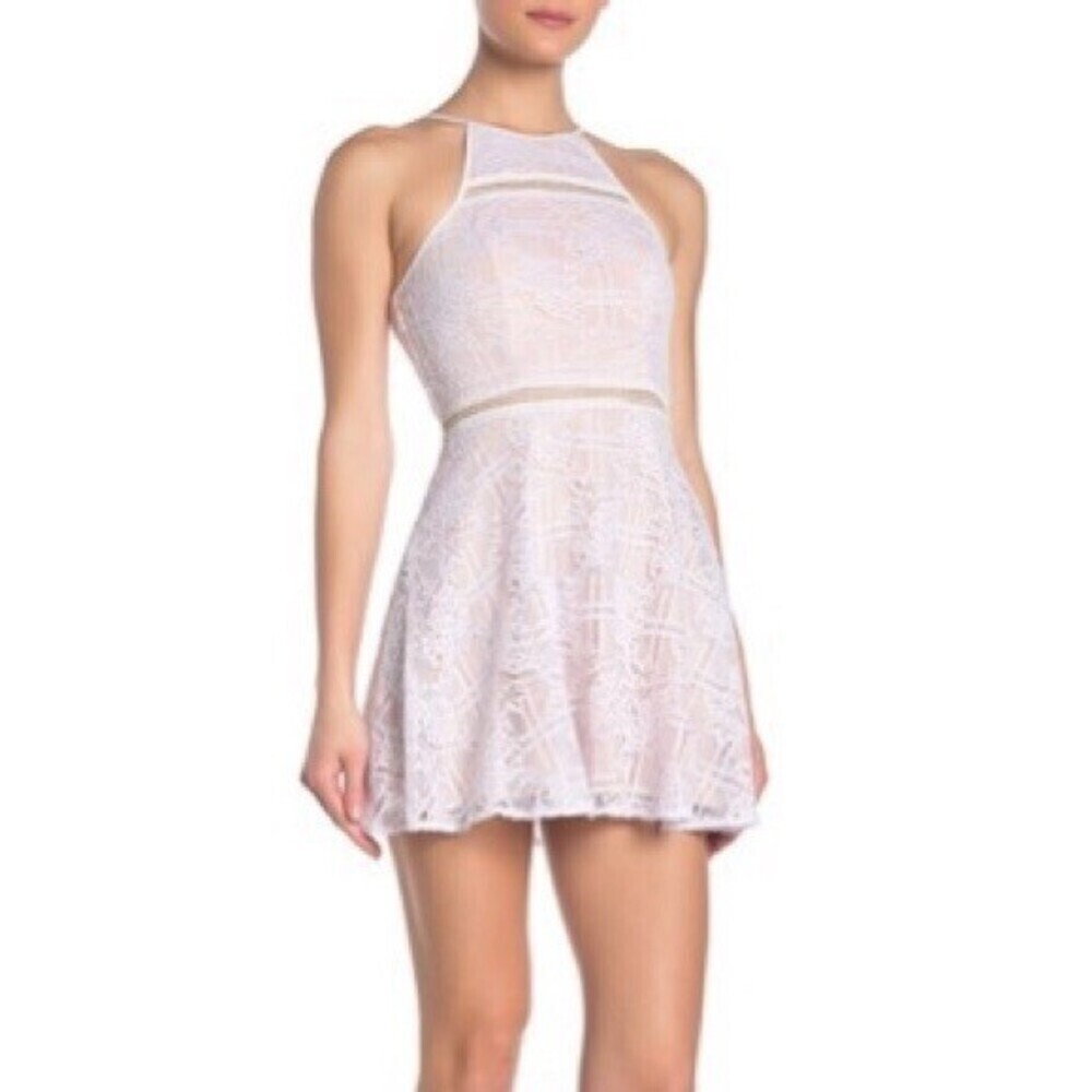 Jump Junior Flair Halter Lace Dress Ivory Size 1/2